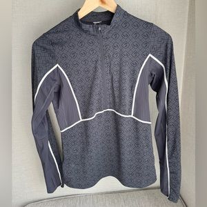 LORNA JANE Long Sleeved Running & Active Half-Zip Top Reflective Stitch Gray XS